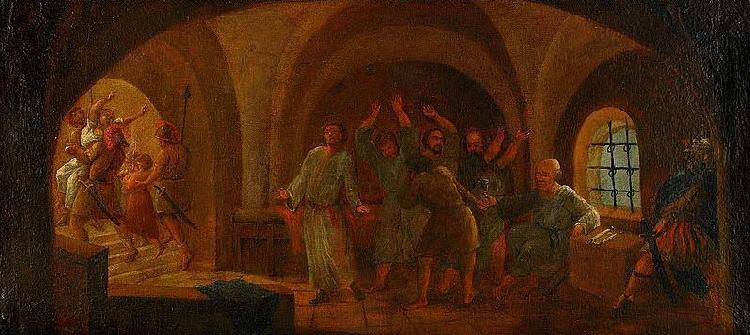 Pehr Horberg Sokrates med giftbagaren i fangelset Sweden oil painting art